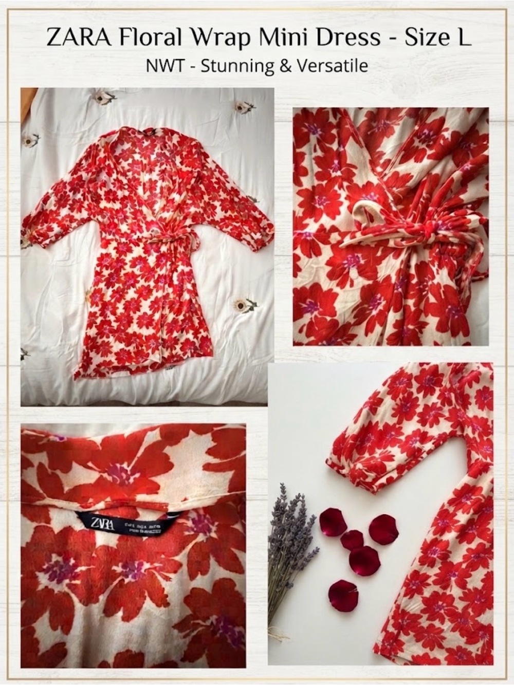 Zara Floral Wrap Mini Dress